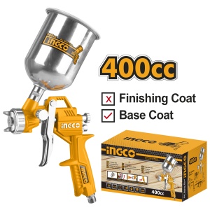 Pistol de Vopsit cu aer Vas Metal Sus 400ml, 1.5mm Ingco ASG4041 - Img 2