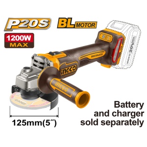 Polizor Unghiular Brushless 20V 125mm 1200W cu variator turatie, 9000rpm, fara acumulator INGCO – CAGLI221253 - Img 2