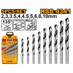 Set Burghie Metal 9 buc AKD1095 – HSS 4341, 2-10mm, Burghie Elicoidale Precizie pentru Otel si Metale - Img 2