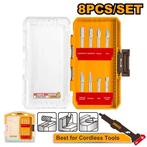 Set Freze Biax 8buc Carbură Tungsten Double Cut Prindere 6mm AKDL10801 – freze rotative pentru debavurare si prelucrare metal - Img 2