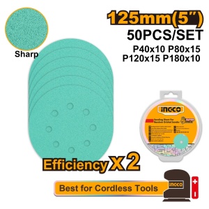 Smirghel Industrial 125mm AKRS125050 – Set 50 Buc, Granulatii P40/P80/P120/P180, Discuri Slefuire Profesionale pentru Lemn, Metal, Perete - Img 2
