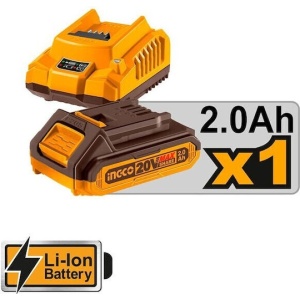 Vibrator beton cu acumulator 20V INGCO CCVLI2023011, 2300 rpm, cu 1 acumulator 2.0Ah si incarcator - Img 2