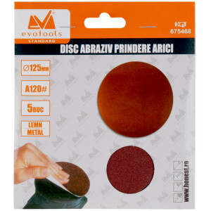 x5 Disc Abraziv Prindere Arici Fara Gauri 210 mm, 100 granulatie, Evotools 680614 - Img 2