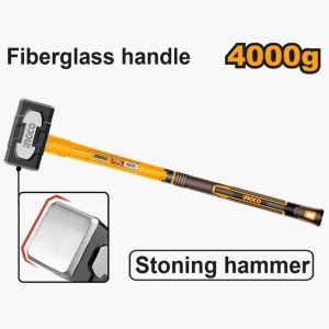 Baros profesional 4.0kg INGCO – HSTH83498, cap forjat otel carbon 45#, maner fibra sticla antishock, prindere ergonomica, pentru demolari si lucrari grele - Img 2