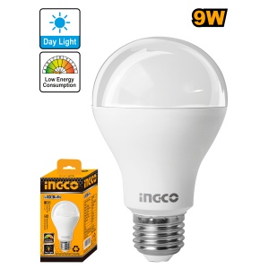Bec LED 9W, E27, lumina rece 6500K, 810 lm, durata 15000h, INGCO HLBACD291 - Img 1