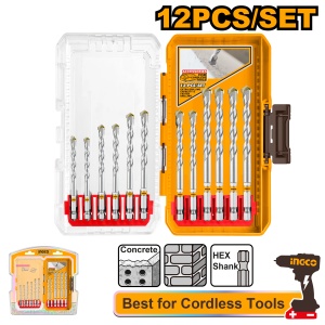 Burghie pentru Beton Set 12 buc AKDL12206 – Set burghie zidarie 3-10 mm pentru beton, caramida si BCA