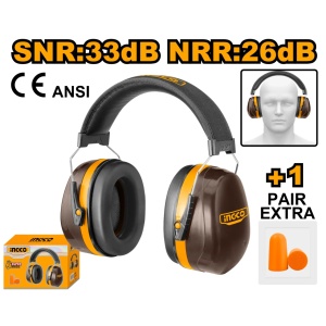 Casti Protectie Fonica Industrial HEM3328 – SNR 33dB, NRR 26dB, Carcasa Dubla ABS, Banda Reglabila, Set cu Dopuri SNR 38dB - Img 2