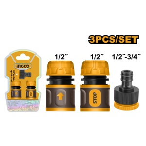 Conectori Furtun 1/2 set 3buc INGCO HHCS03122 – Solutia Rapida si Eficienta pentru Irigatii - Img 1