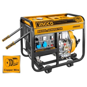 Generator de curent 5KW motor Diesel, 9 CP, INGCO GDE50001 - Img 2