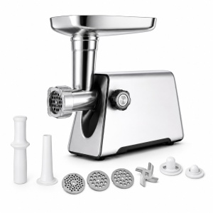 Masina de tocat carne INOX, 3500W, functie reverse, 3 in 1 cu adaptor chiftele, carnati CAMPION PROFESSIONAL