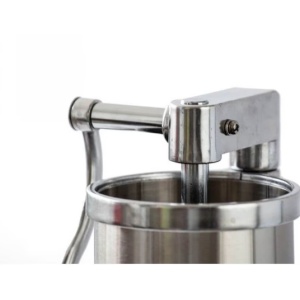 Masina de umplut carnati verticala inox 3.0 kg cu 4 palnii, maner din lemn B1202 - Img 3