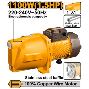 Pompa Apa Jet (Hidrofor) 1100W, 60m, 70L/min, motor cupru, INGCO JP110068 - Img 2