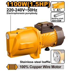 Pompa Apa Jet (Hidrofor) 1100W, 60m, 70L/min, motor cupru, INGCO JP110068