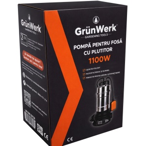 Pompa submersibila apa murdara inox GW GW7181, 1.1kW (1100W), cu plutitor automat, cablu 6.7m, pentru drenaj si evacuare apa cu impuritati - Img 10
