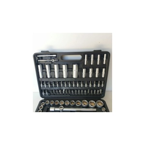 Set trusa chei 108 piese, tubulare 1/4" si 1/2", biti, prelungitoare, crom-vanadiu, Campion CMP1647 - Img 3
