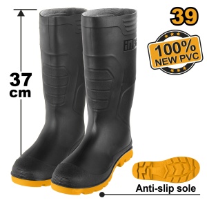Cizme Cauciuc Negre 43 INGCO SSH092LYB.43 – Protectie Totala in Medii Umede si Chimice - Img 1