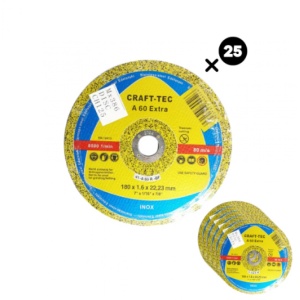 Disc abraziv debitare metal inox CRAFT-TEC MX386 125x1.2x22.3 mm set 25 buc viteza 80 m/s compatibil polizor unghiular - Img 2