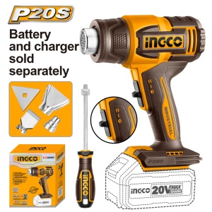 Pistol cu aer cald 20V, 300/550°C, 100/200 L/min, cu 4 accesorii – fara acumulator HGLI2006 - Img 2