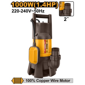 Pompa Submersibila apa murdara Plastic cu Plutitor 1000W, Ingco SPD10001 - Img 1
