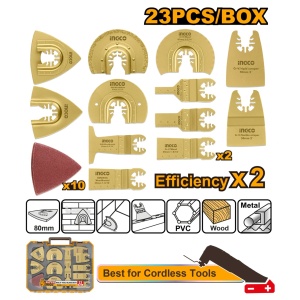 Set Accesorii Multi Tool 23 Bucati pe Acumulator INGCO – AKTMT2301 – Versatilitate si Performanta Extinsa pentru Scule Oscilante - Img 2