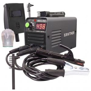 *PACHET* Aparat de sudura invertor MMA, KRAFTNER, 495a, afisaj digital, accesorii incluse, manusi bonus, cablu 1,8m, ochelari sudura automati, x2 pachet electrozi KF-2759 - Img 2