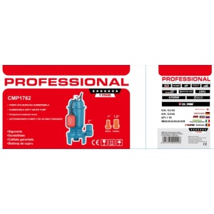 Pompa submersibila apa murdara CMP1762 profesionala, cu plutitor, tocator si cutit exterior, racord 2" / 1.5" / 1", pentru ape uzate si reziduuri, bobinaj cupru, sistem macerator integrat - Img 5