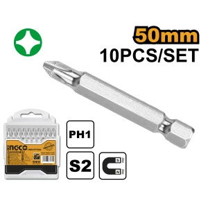 Set Biti PH1 Lungi 10buc 50 mm INGCO SDB11PH123 - Img 1