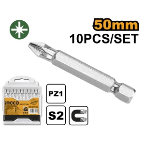 Set Biti PZ2 Lungi 50mm, 10buc INGCO SDB11PZ223 - Img 1