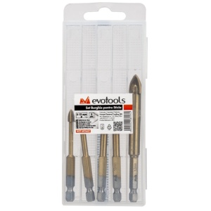 Set 5 Burghie pentru Sticla 5-12 mm Evotools 682662 - Img 2