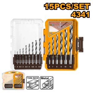 Set Burghie Metal 15 buc AKDL51506 – HSS 4341, 1-12mm, Burghie Precizie pentru Otel si Metale - Img 2