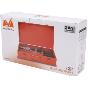 Trusa aparat sudura tevi PPR Epto A EVOTOOLS 681010, 800W, temperatura max 300°C, bacuri Ø20/25/32, valiza metalica - Img 4