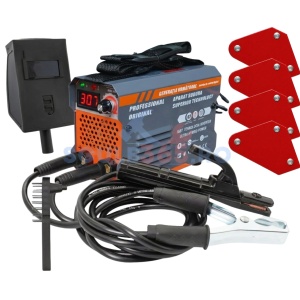 Aparat de sudura invertor 300A MMA, electrozi 1.6-4 mm, cablu 300 cm, protectie supraincalzire IP21S – set complet cu 4 magneti de sudura KRAFTNER KF-1408 – Ural Mash – MMA 300 Next Generation CMP0744