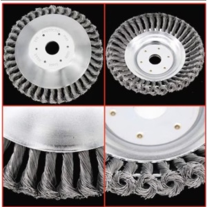 Disc perie din sarma de otel pentru motocoasa de umar Campion Altai CMP0625, diametru 150 mm / 6 inch, pentru curatarea buruienilor si pavajelor - Img 3