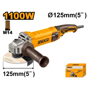 Flex Unghiular 1100W 125mm AG110038 – 12000 rpm, Filet M14, Polizor Unghiular Profesional pentru Taiere si Slefuire - Img 2