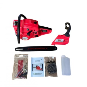 *PACHET* 8.8cp 58cmc Drujba benzina + 3 lanturi + 2 lame + x2 ulei ungere lant 1L + x2 ulei amestec 0.5L + x2 bujii + accesorii + manusi protectie CRAFT-TEC GERMANY, Super Power Plus *RED edition - Img 2