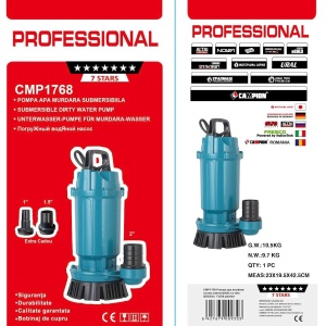 Pompa submersibila apa curata CMP1768 QDX30-45-1.5, 1.5kW, 2HP, debit 30 mc/h, inaltime refulare 45m, iesire 2" / 1.5" / 1", 2860RPM, 110-220V, fara plutitor - Img 3