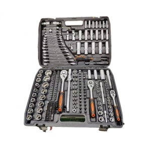 Trusa chei tubulare 216 piese, Crom Vanadiu, 1/2", 1/4", 3/8", Profesionala, Craft-Tec MX946