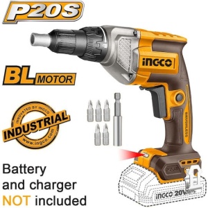 Bormasina 20V 1/4" pentru rigips, motor fara perii, 4200rpm, fara acumulator INGCO CDSLI20428 - Img 5
