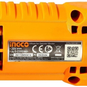 Vibrator beton cu acumulator 20V INGCO CCVLI2023011, 2300 rpm, cu 1 acumulator 2.0Ah si incarcator - Img 4