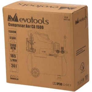 Compresor aer 1500W 50L 8 bar EvoTools CA1500 683136, debit 185 L/min, 2800 RPM, 2 cuple rapide - Img 2