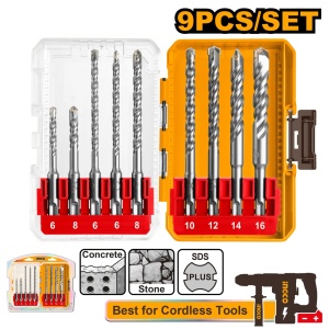 Set Burghie SDS Plus Beton 9 buc AKDL30906 – 6-16mm, 110-160mm, Burghie pentru Rotopercutor, Zidarie si Beton - Img 2