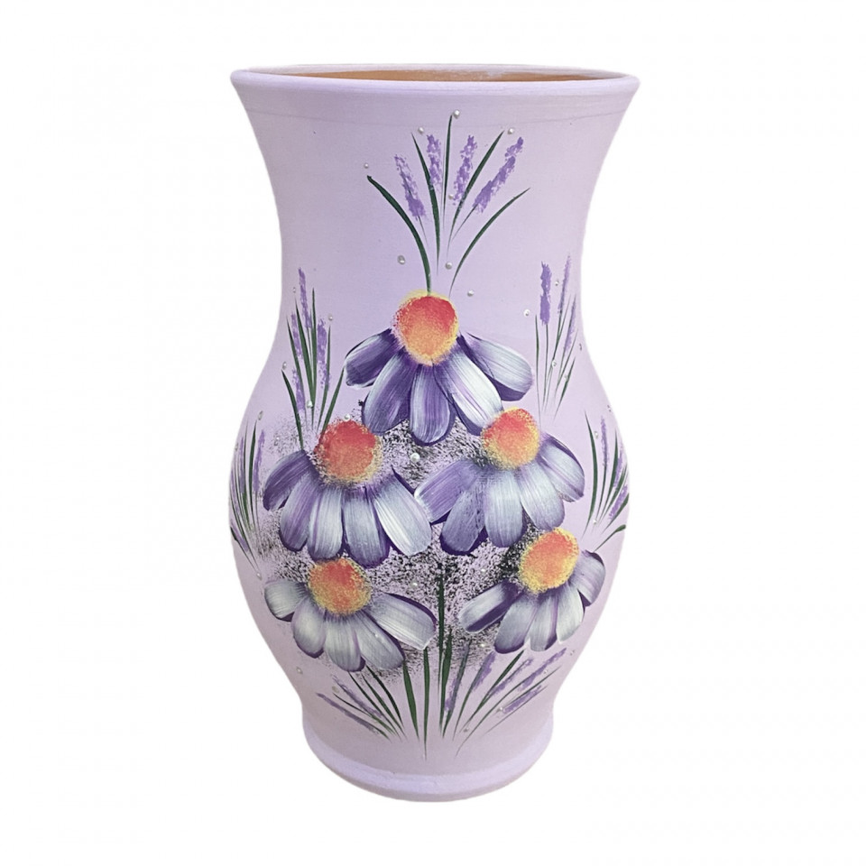 Vaza decorativa din ceramica, pictata manual