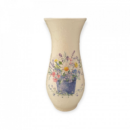 Vaza ceramica model vintage, buchet de flori, 32 cm - Img 1