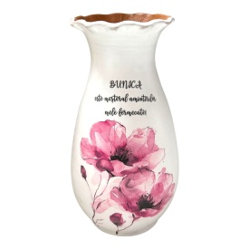 Cadou pentru bunica, vaza eleganta din ceramica cu dedicatie