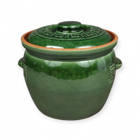 Oala din ceramica pentru sarmale, 6 litri, verde