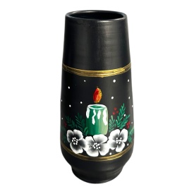 Vază de Crăciun din ceramică pictată manual – 30 cm, Marginea