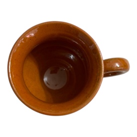 Cana din ceramica pentru tuica, maro, stil traditional,lucrata manual, 50ml - Img 3