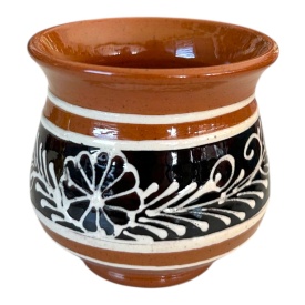 Cană din ceramică tradițională pentru apa,ceai,cafea, maro,lucrată manual, 180 ml - Img 4