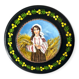 Farfurie ceramica decorativa,Marginea 24 cm – pictura manuala si prindere perete