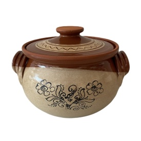 Oala de lut, ceramica, pentru sarmale, 2 litri